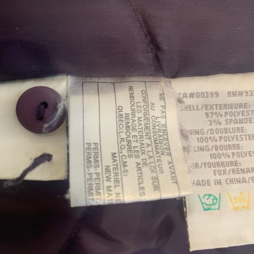 Vintage 80s/90s TanJay by Capital Garment Purple Coat with Fur Trim Size XS - Picture 5 of 11